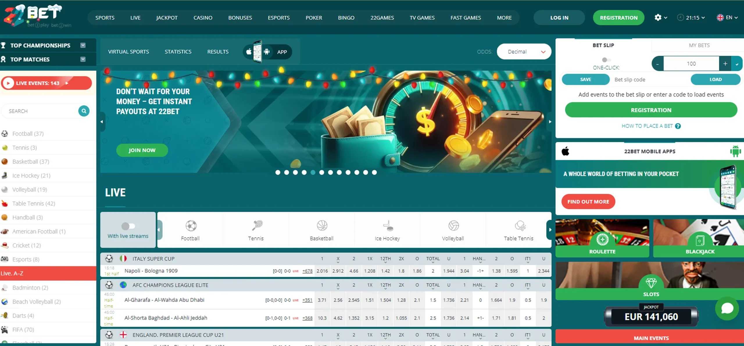 22Bet Plataporma sa Pagtaya